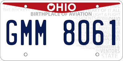 OH license plate GMM8061