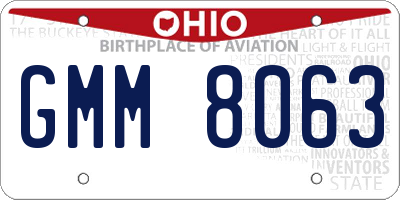 OH license plate GMM8063
