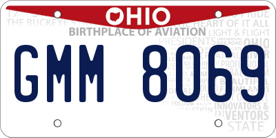 OH license plate GMM8069