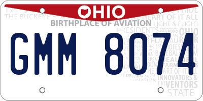OH license plate GMM8074