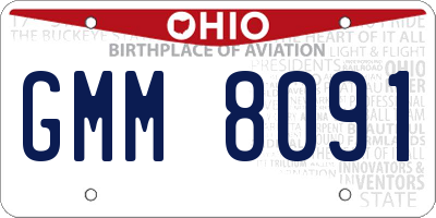OH license plate GMM8091