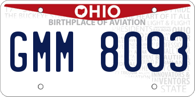 OH license plate GMM8093