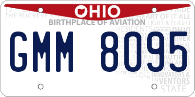 OH license plate GMM8095