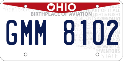 OH license plate GMM8102