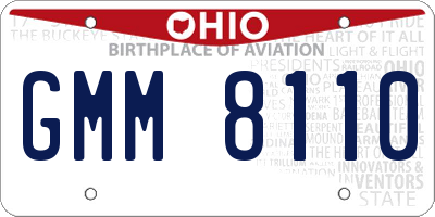 OH license plate GMM8110