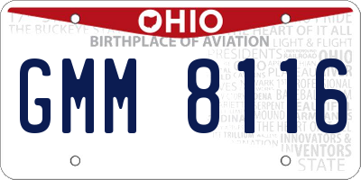 OH license plate GMM8116