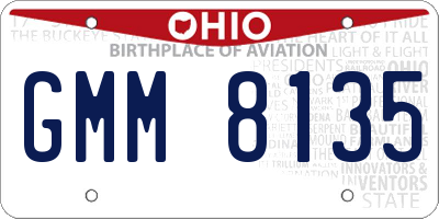 OH license plate GMM8135