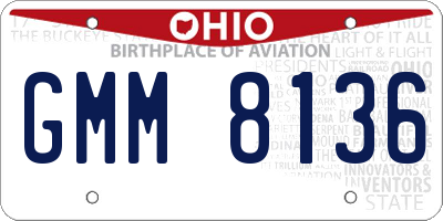OH license plate GMM8136