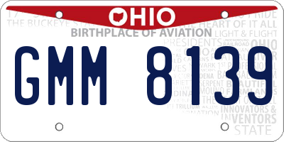 OH license plate GMM8139