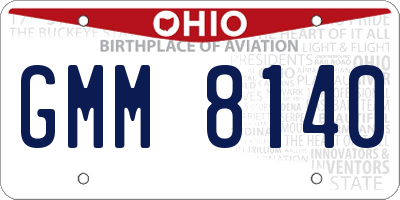 OH license plate GMM8140