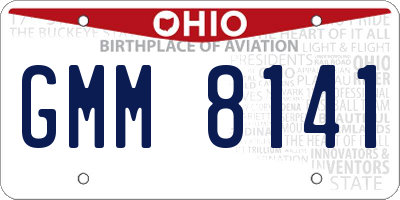 OH license plate GMM8141