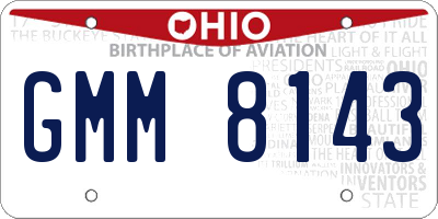 OH license plate GMM8143