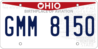 OH license plate GMM8150