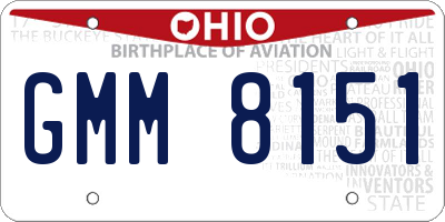 OH license plate GMM8151