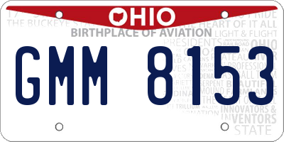 OH license plate GMM8153
