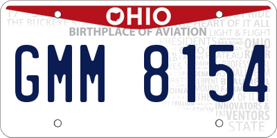 OH license plate GMM8154