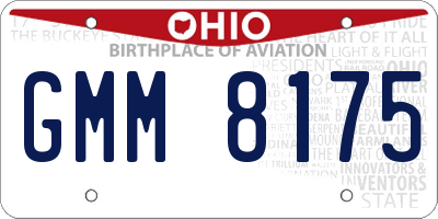 OH license plate GMM8175