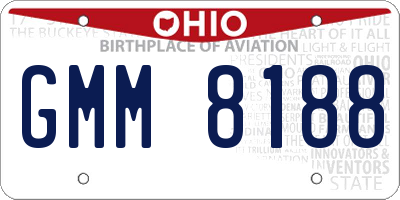 OH license plate GMM8188