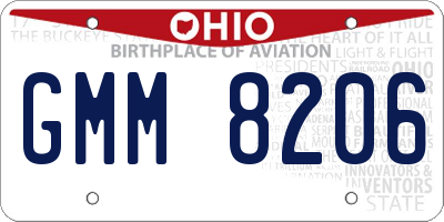 OH license plate GMM8206
