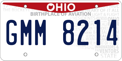 OH license plate GMM8214