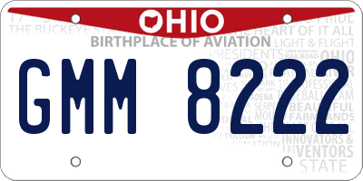 OH license plate GMM8222