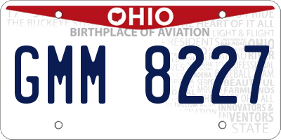 OH license plate GMM8227