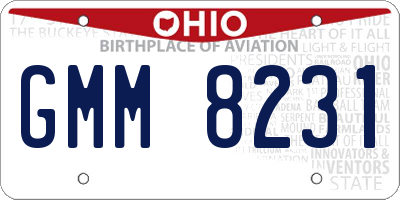OH license plate GMM8231