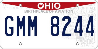 OH license plate GMM8244