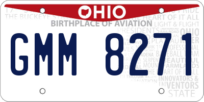 OH license plate GMM8271