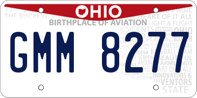 OH license plate GMM8277