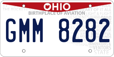 OH license plate GMM8282