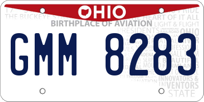 OH license plate GMM8283