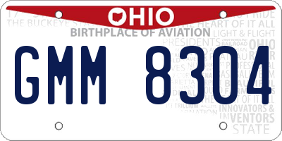 OH license plate GMM8304