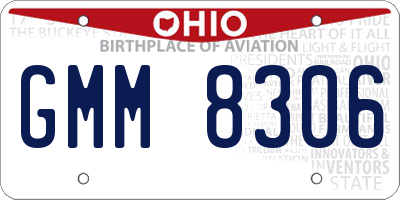 OH license plate GMM8306