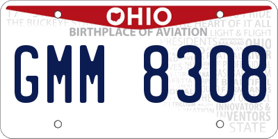 OH license plate GMM8308