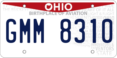 OH license plate GMM8310