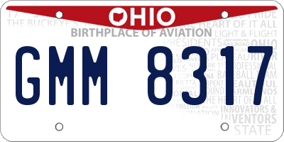 OH license plate GMM8317
