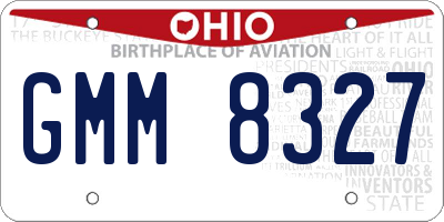 OH license plate GMM8327