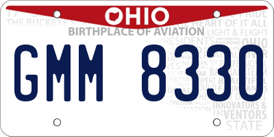 OH license plate GMM8330