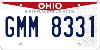 OH license plate GMM8331