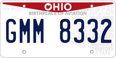 OH license plate GMM8332