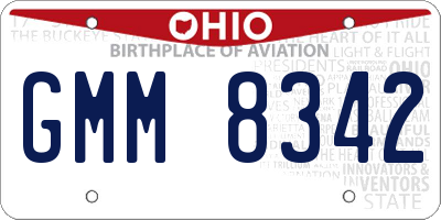 OH license plate GMM8342