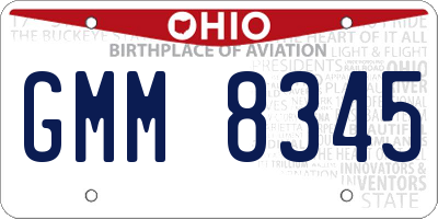 OH license plate GMM8345