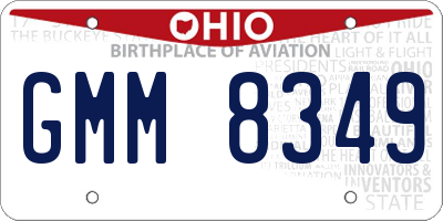 OH license plate GMM8349