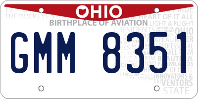 OH license plate GMM8351