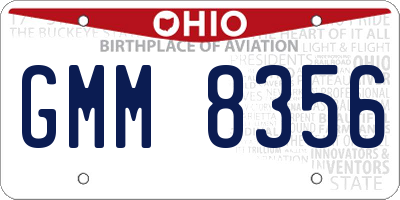 OH license plate GMM8356