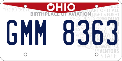 OH license plate GMM8363