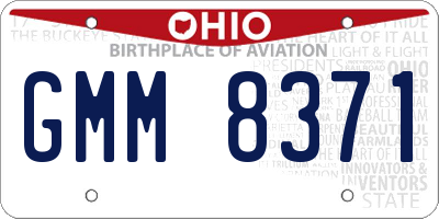 OH license plate GMM8371