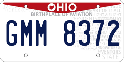 OH license plate GMM8372