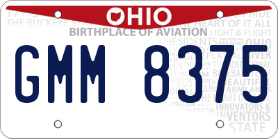 OH license plate GMM8375